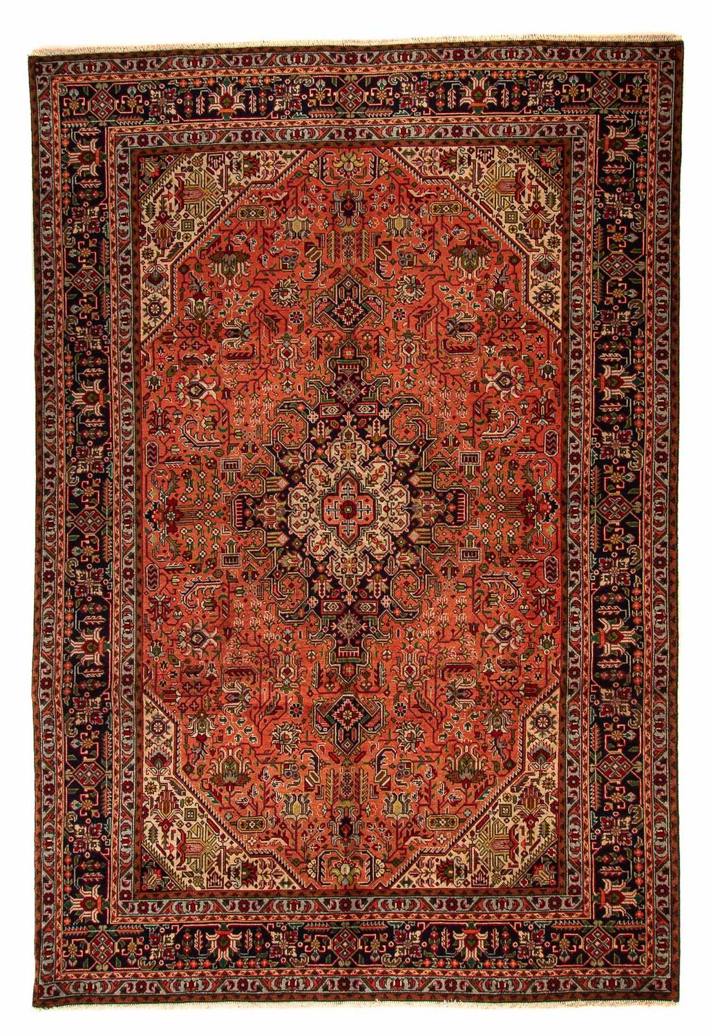 Persisk tæppe - Tabriz - 295 x 195 cm - lysrød