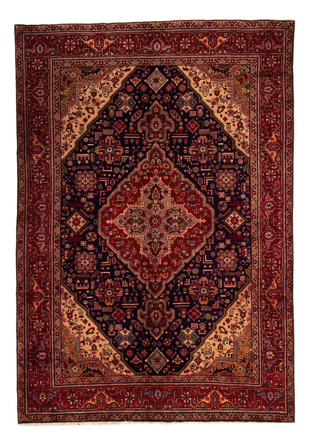Persisk tæppe - Tabriz - 297 x 197 cm - mørkeblå