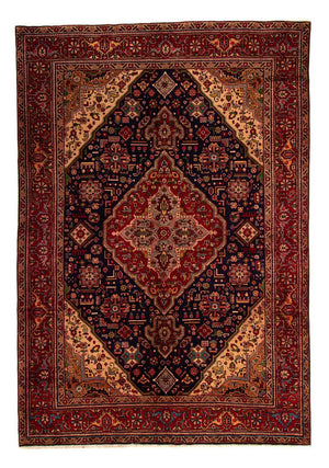 Persisk tæppe - Tabriz - 297 x 197 cm - mørkeblå