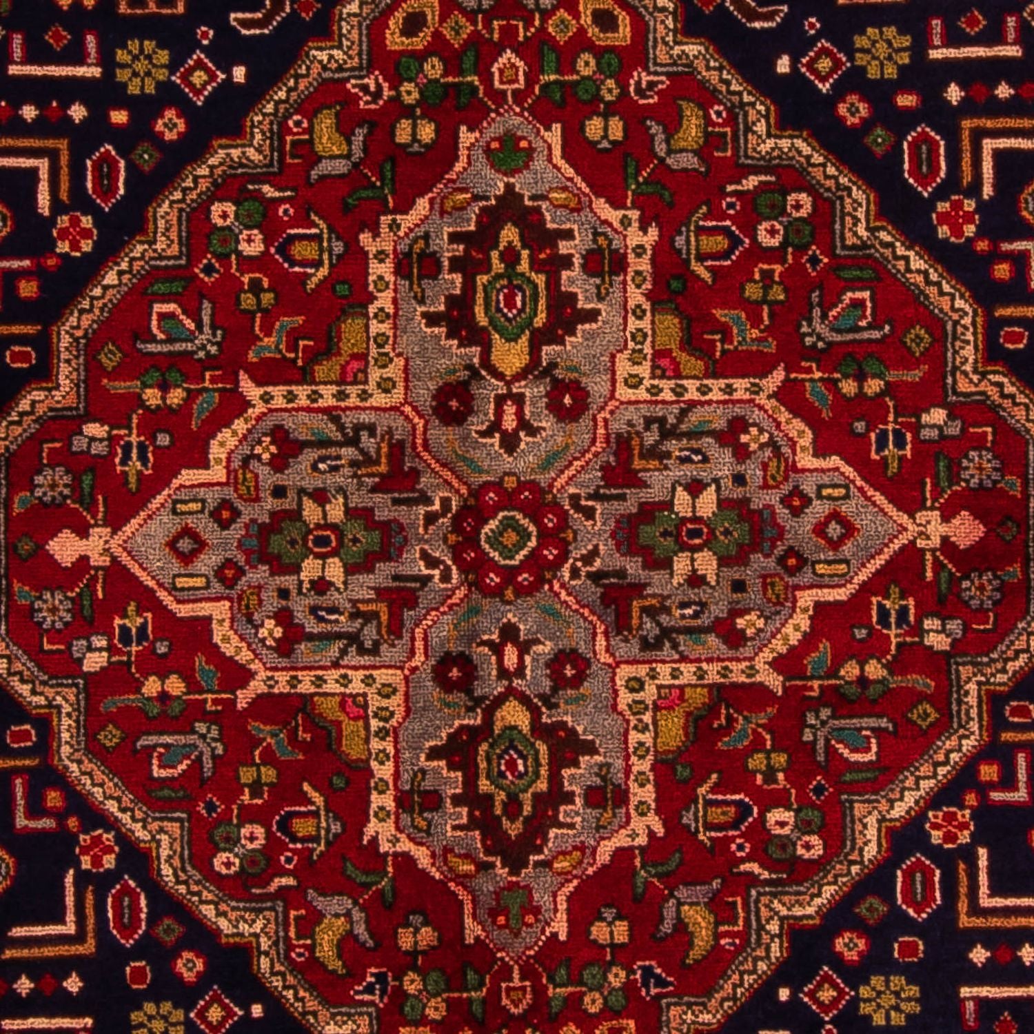 Persisk tæppe - Tabriz - 297 x 197 cm - mørkeblå