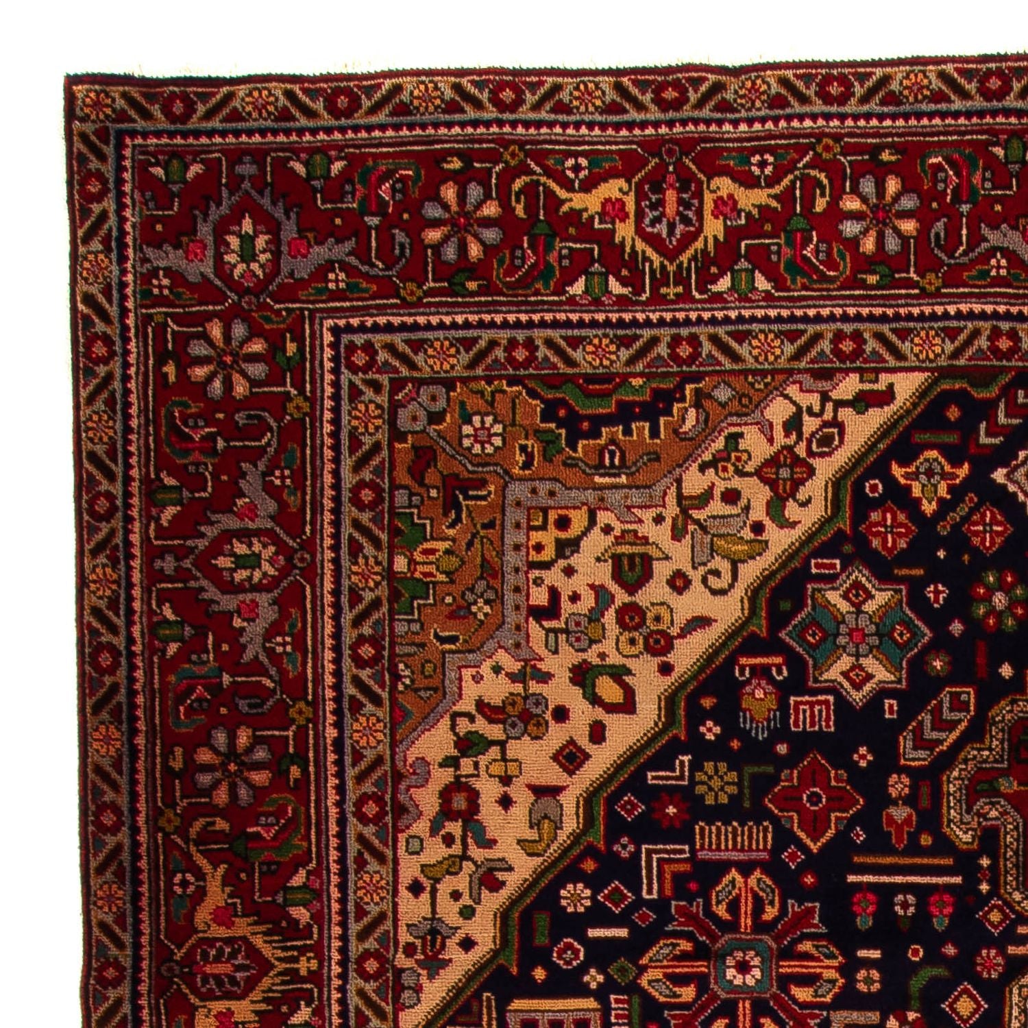 Persisk tæppe - Tabriz - 297 x 197 cm - mørkeblå