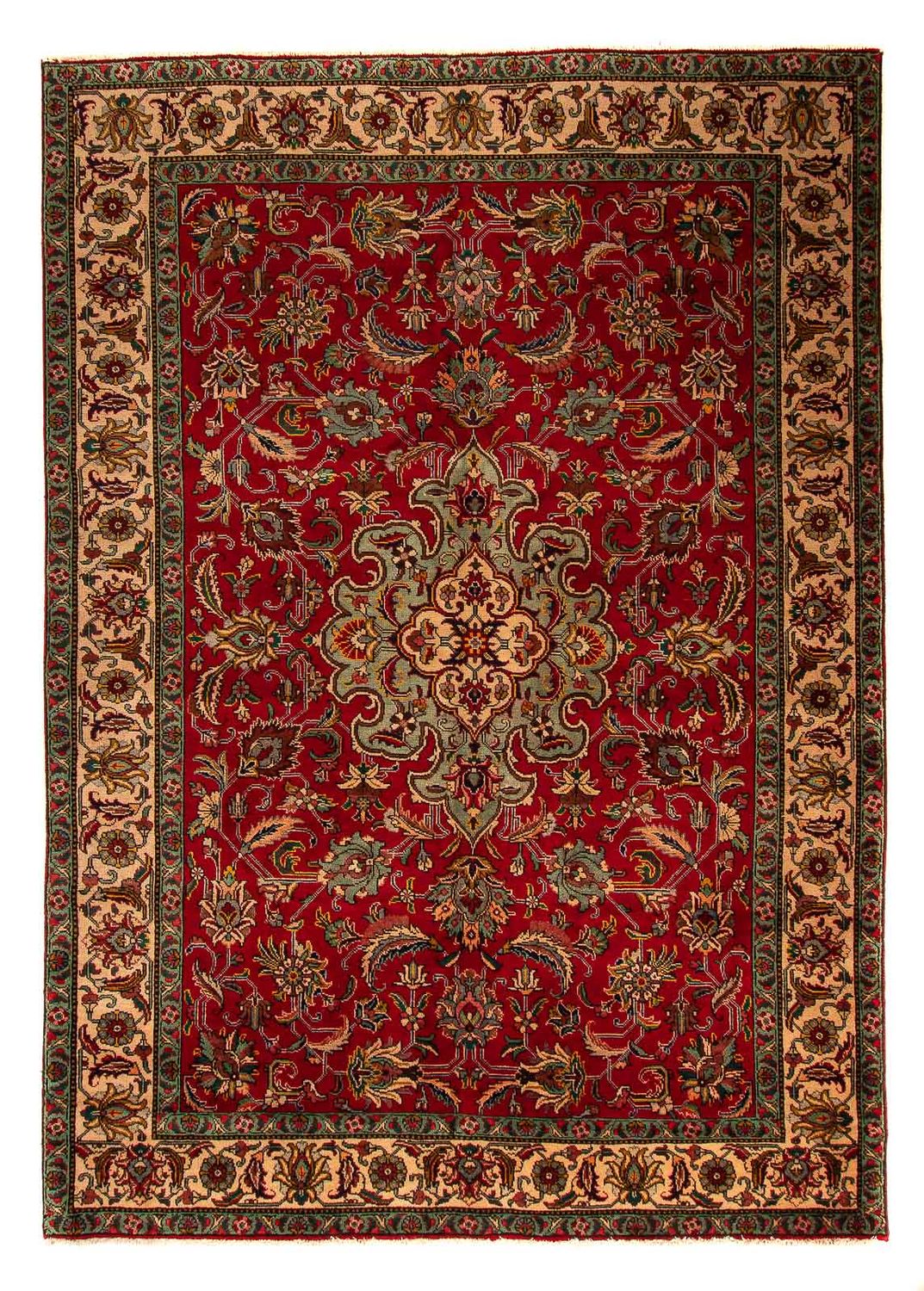 Persisk tæppe - Tabriz - 300 x 203 cm - mørkerød