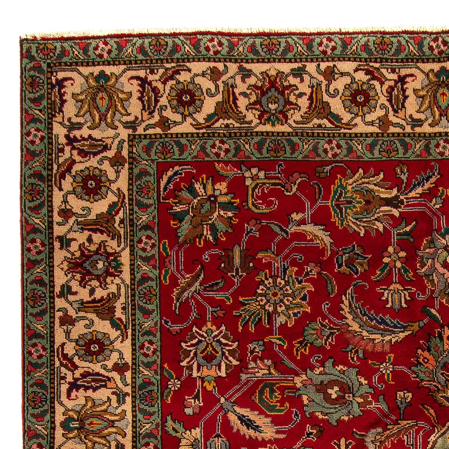 Persisk tæppe - Tabriz - 300 x 203 cm - mørkerød