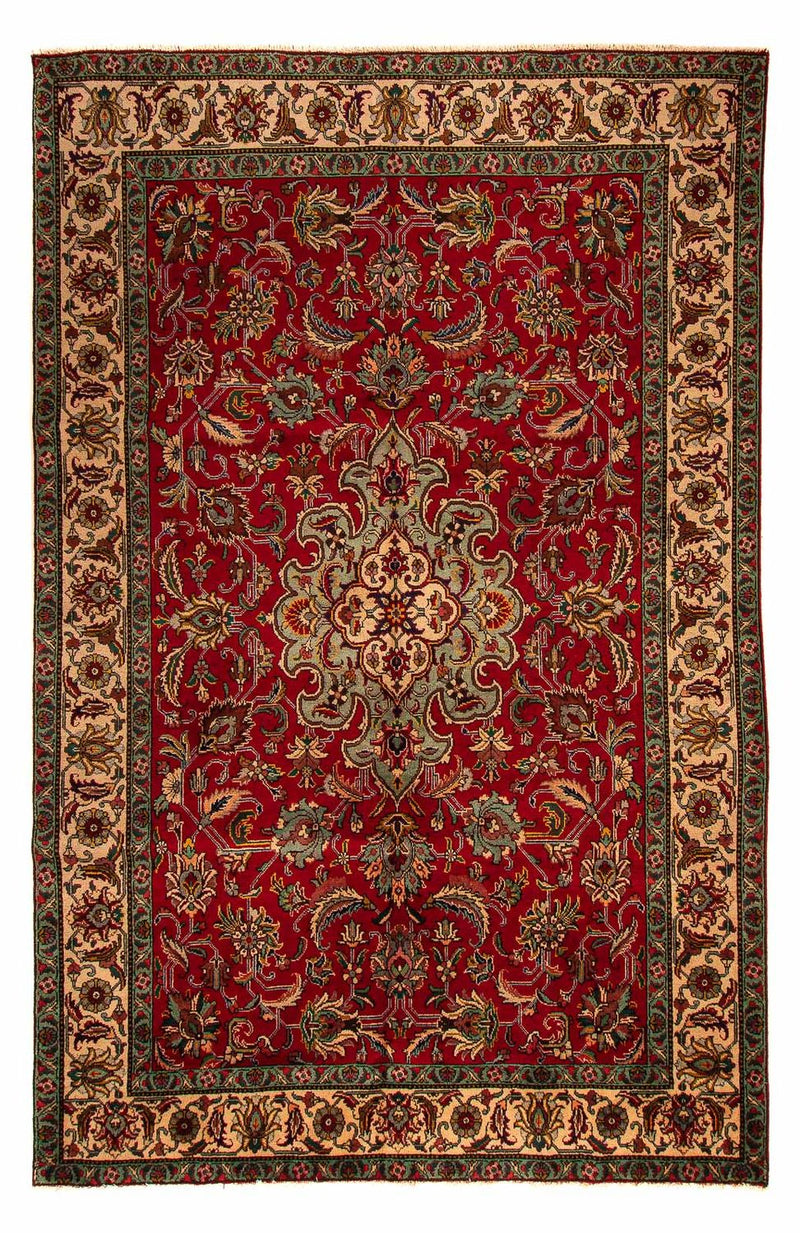 Persisk tæppe - Tabriz - 305 x 200 cm - mørkerød