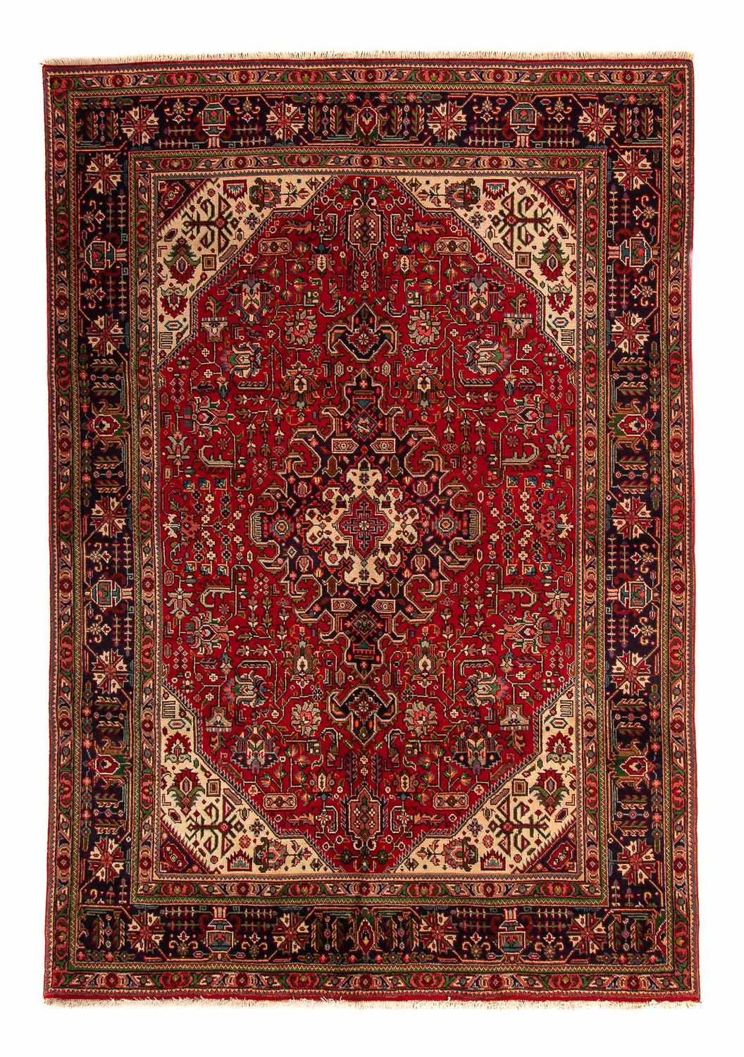 Persisk tæppe - Tabriz - 295 x 195 cm - mørkerød