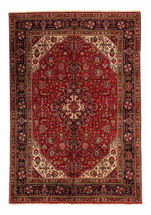 Persisk tæppe - Tabriz - 295 x 195 cm - mørkerød