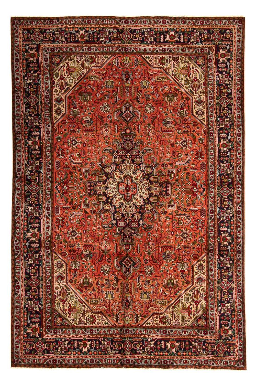 Persisk tæppe - Tabriz - 295 x 195 cm - lysrød