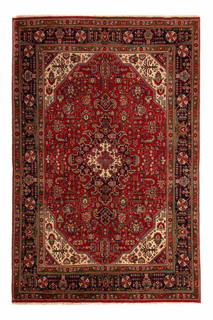 Persisk tæppe - Tabriz - 297 x 195 cm - mørkerød