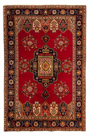 Persisk tæppe - Tabriz - 297 x 197 cm - mørkerød