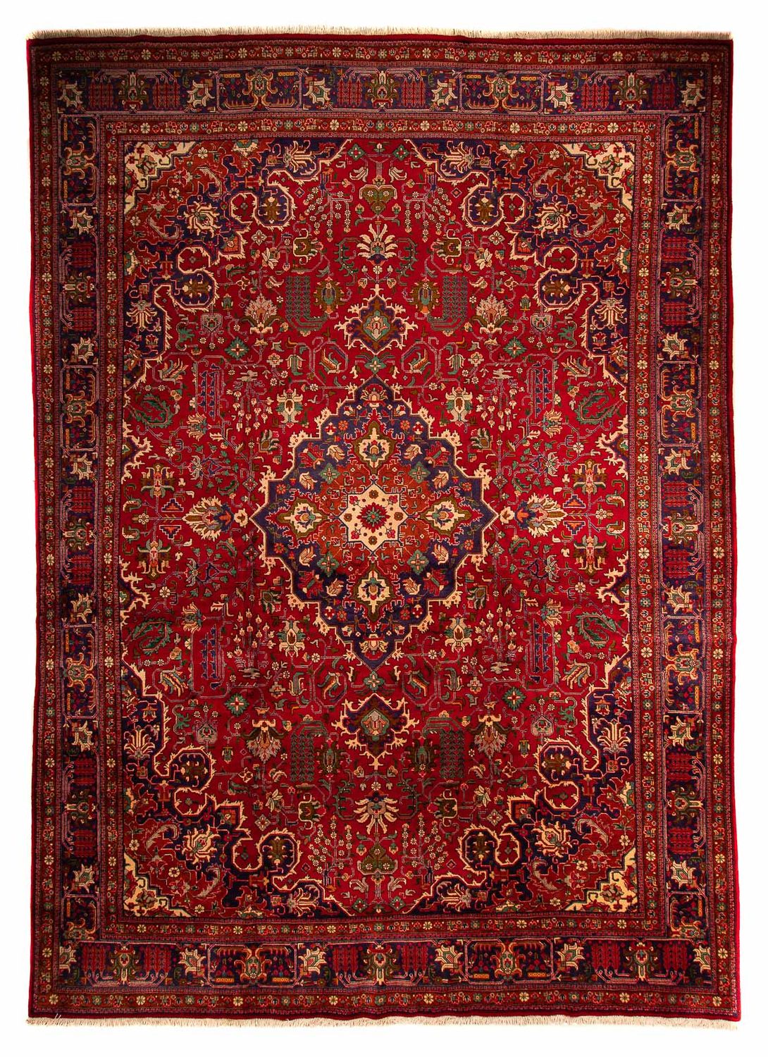 Persisk tæppe - Tabriz - 400 x 288 cm - lysrød