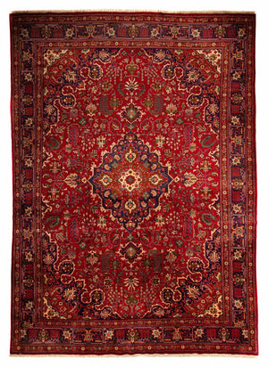 Persisk tæppe - Tabriz - 400 x 288 cm - lysrød