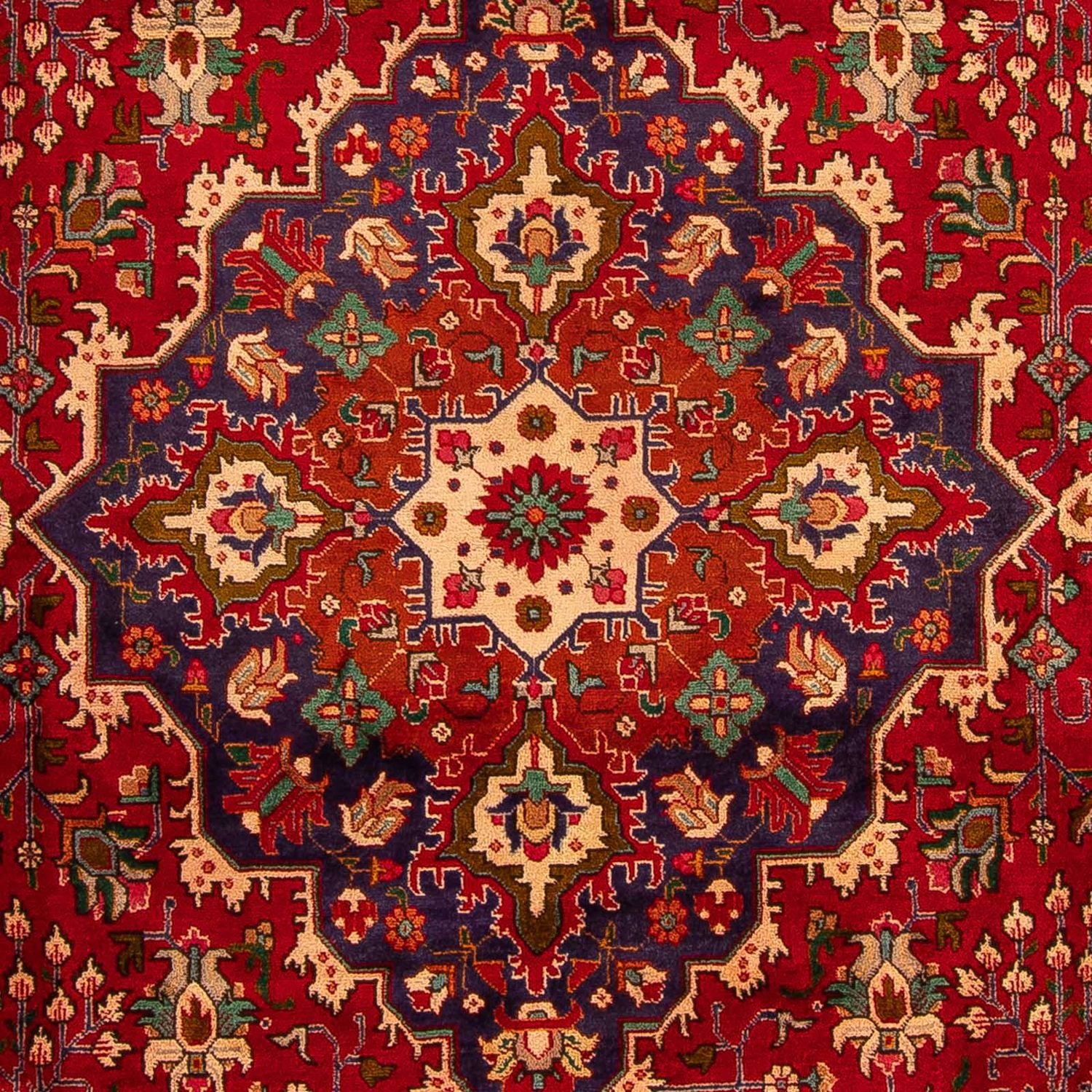 Persisk tæppe - Tabriz - 400 x 288 cm - lysrød