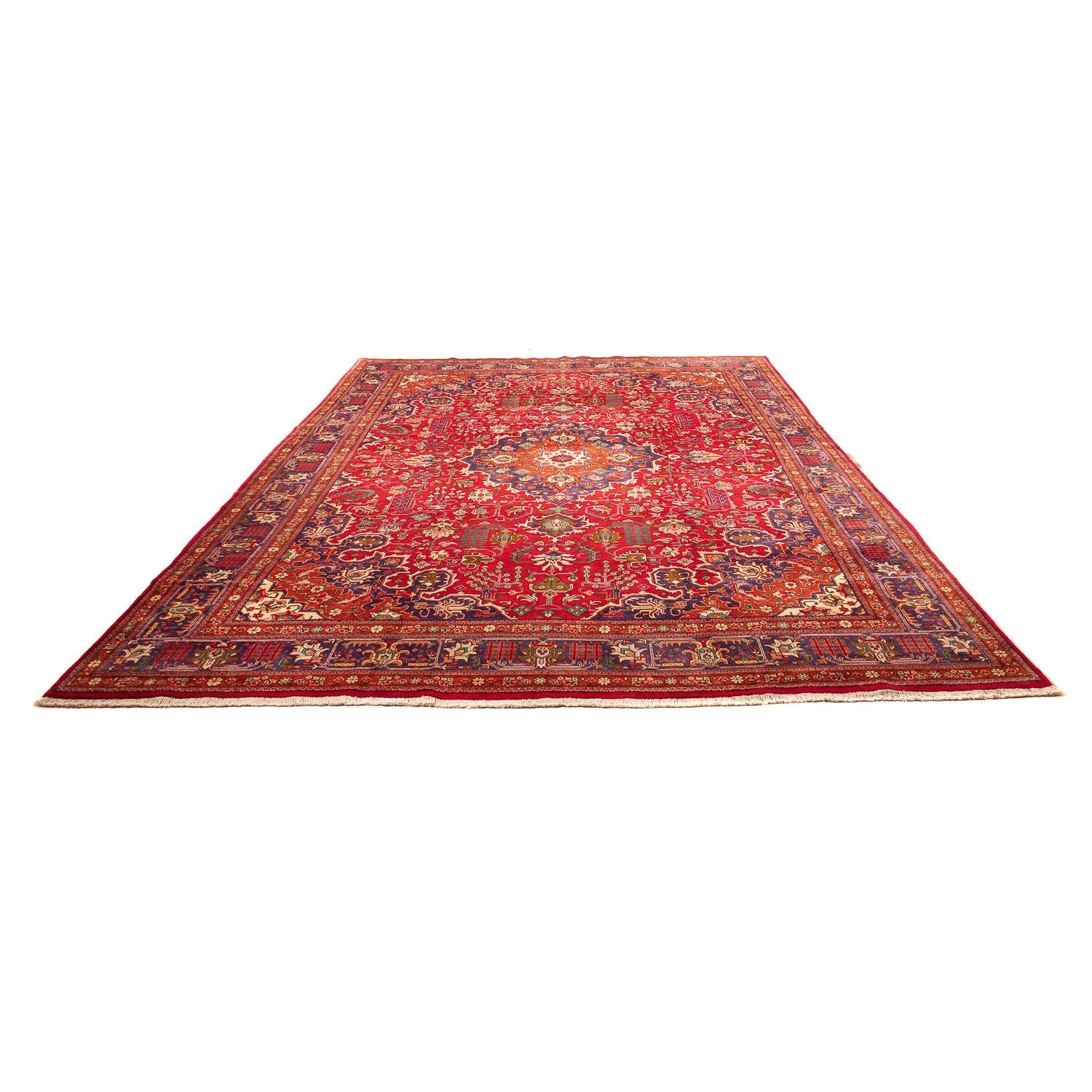 Persisk tæppe - Tabriz - 400 x 288 cm - lysrød