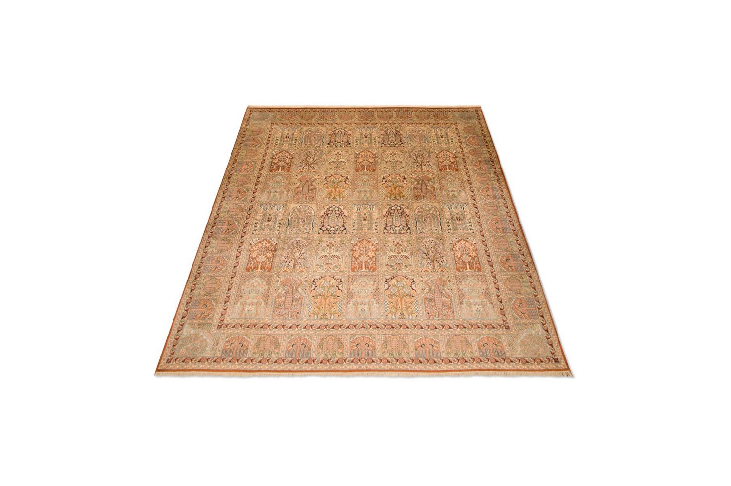 Silketæppe - Kashmir Silk - 308 x 241 cm - flerfarvet