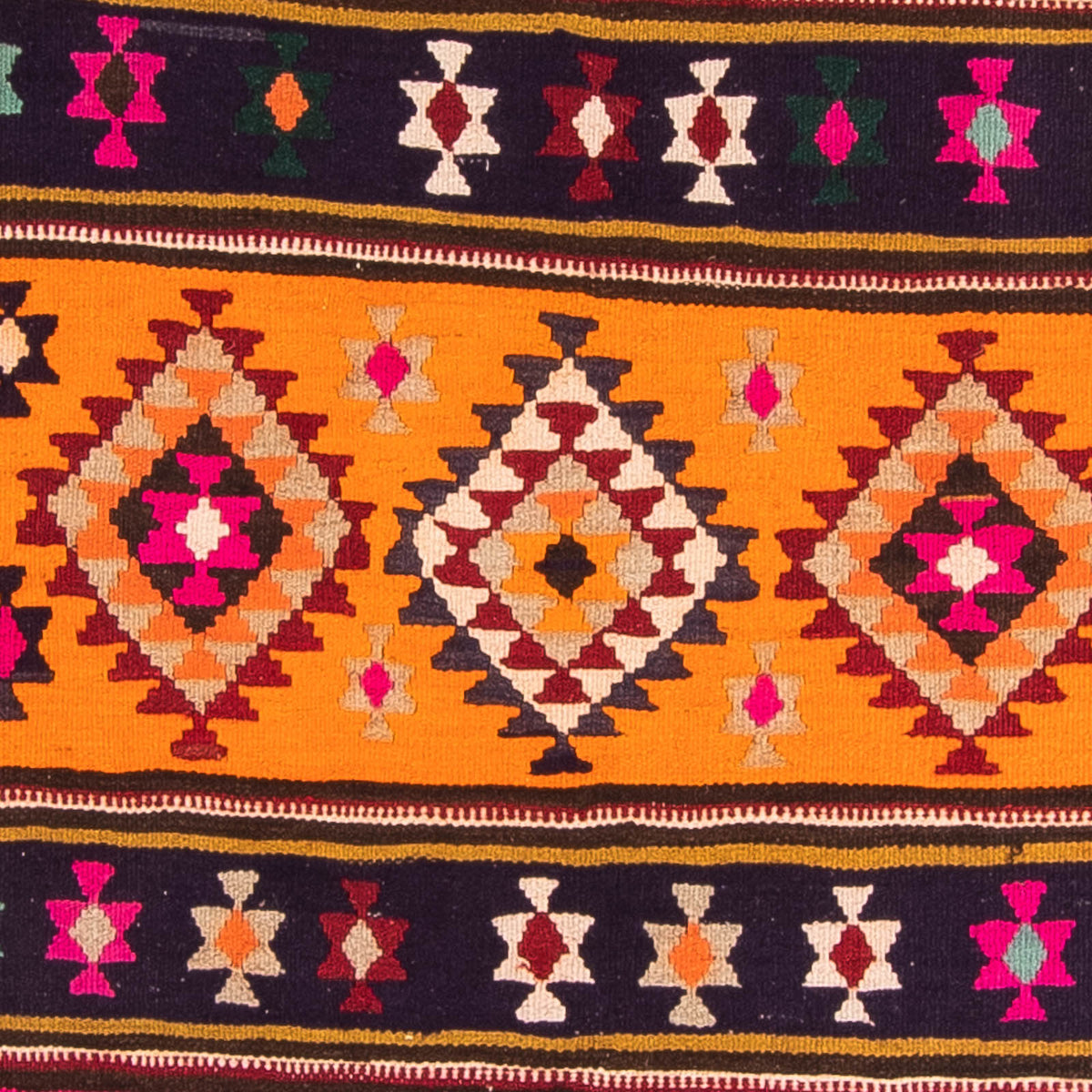 Løber Kelim-tæppe - gammelt - 355 x 150 cm - flerfarvet