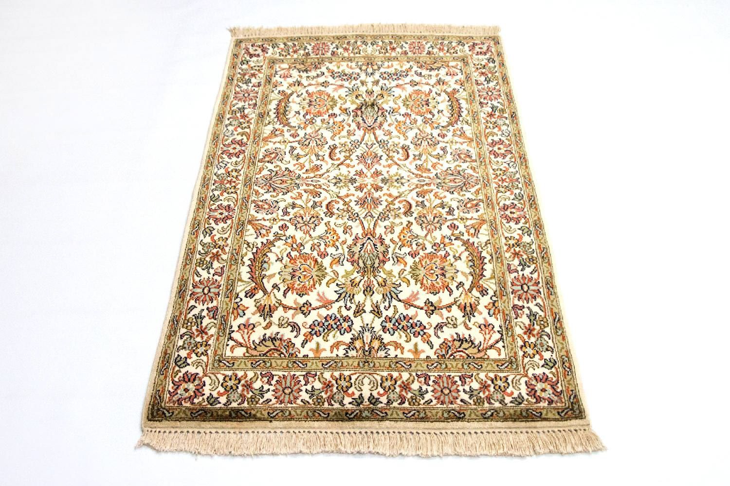 Silketæppe - Kashmir Silk - 127 x 74 cm - beige