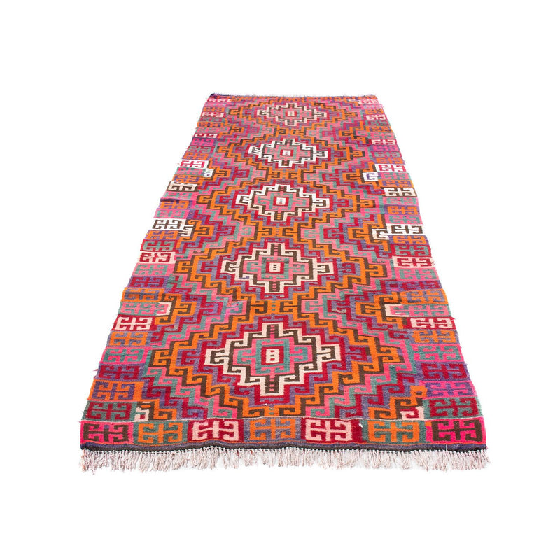 Løber Kelim-tæppe - gammelt - 320 x 135 cm - flerfarvet