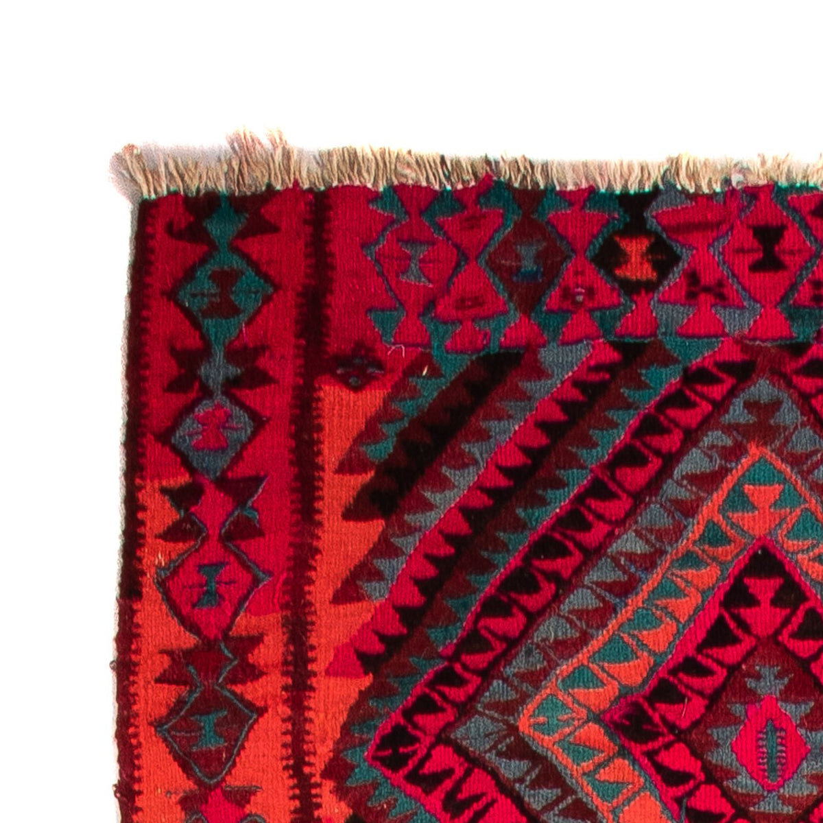 Løber Kelim-tæppe - gammelt - 380 x 120 cm - flerfarvet