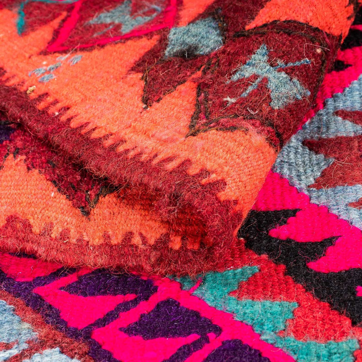 Løber Kelim-tæppe - gammelt - 380 x 120 cm - flerfarvet