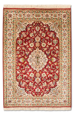 Silketæppe - Kashmir Silk - 120 x 80 cm - rød