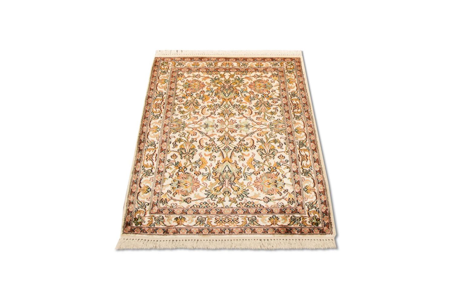 Silketæppe - Kashmir Silk - 95 x 62 cm - beige