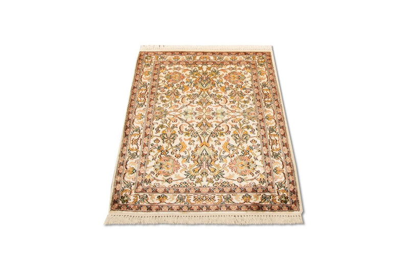 Silketæppe - Kashmir Silk - 95 x 62 cm - beige