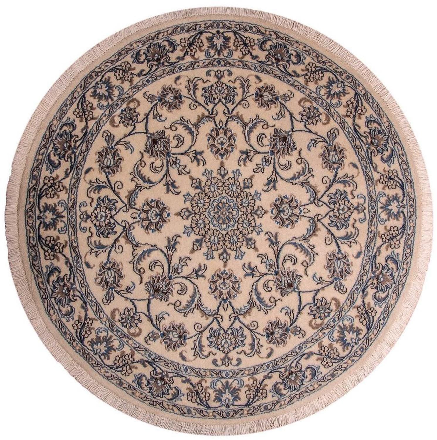 Persisk tæppe - Nain - Royal rundt  - 150 x 150 cm - beige