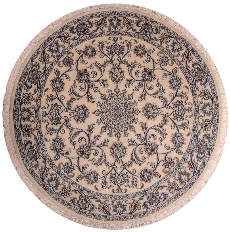 Persisk tæppe - Nain - Royal rundt  - 150 x 150 cm - beige