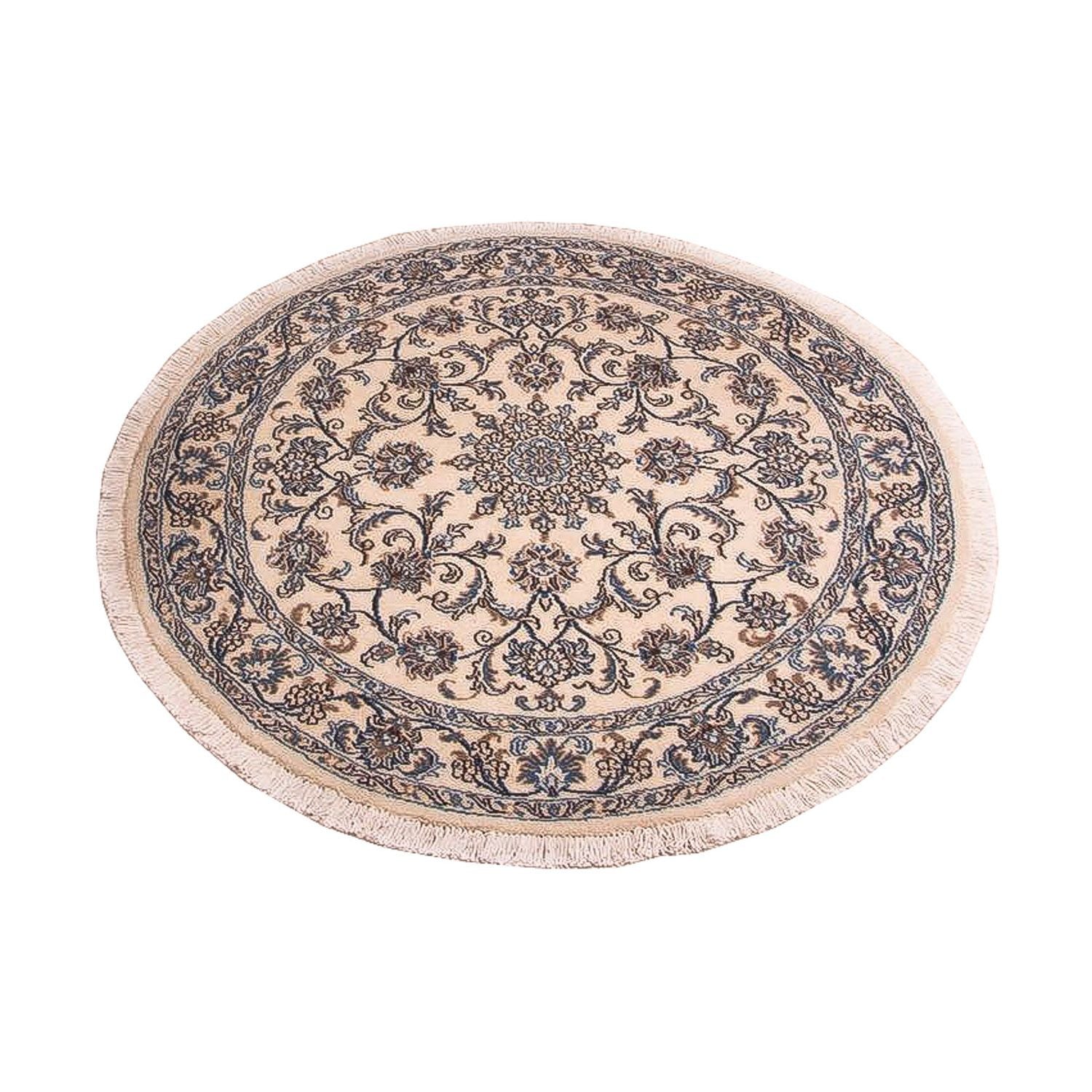 Persisk tæppe - Nain - Royal rundt  - 150 x 150 cm - beige