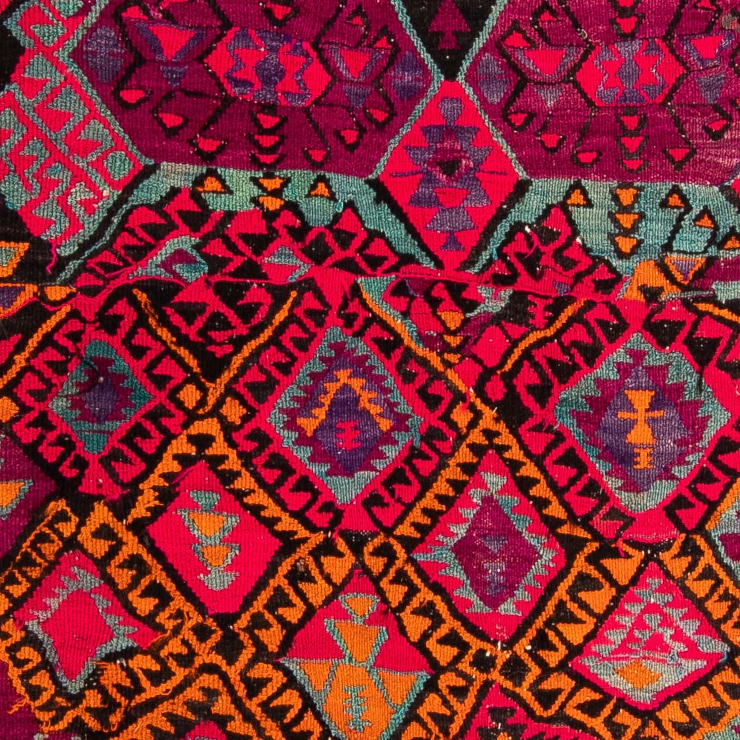Løber Kelim-tæppe - gammelt - 310 x 137 cm - flerfarvet