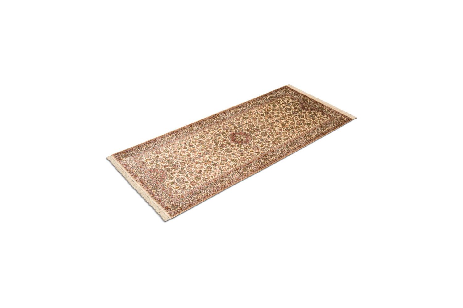 Løber Silketæppe - Kashmir Silk - 190 x 77 cm - beige