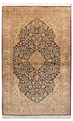 Silketæppe - Kashmir Silk - 153 x 93 cm - mørkeblå