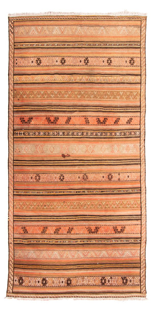 Kelim-tæppe - gammelt - 297 x 157 cm - flerfarvet