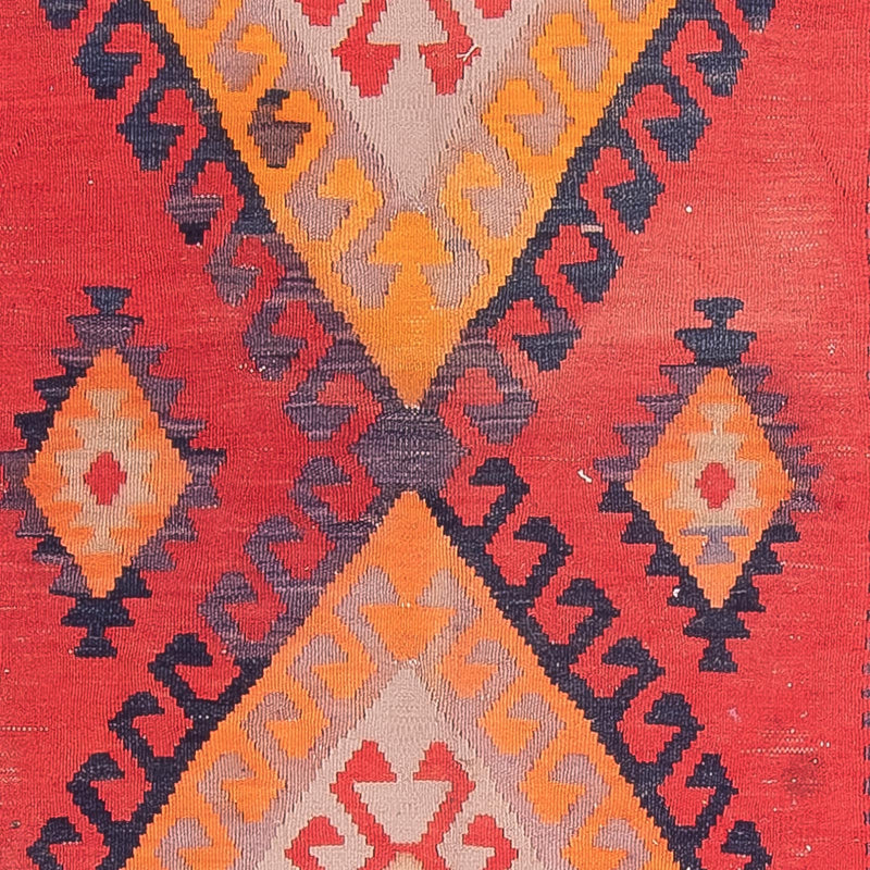 Løber Kelim-tæppe - gammelt - 410 x 150 cm - rød