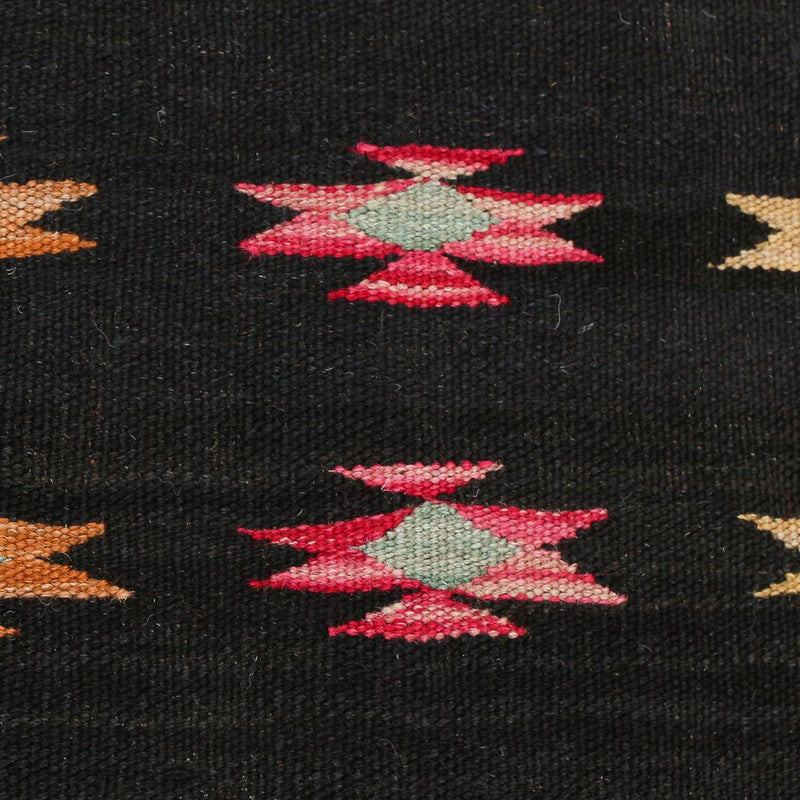 Løber Kelim Carpet - Splash - 195 x 85 cm - sort