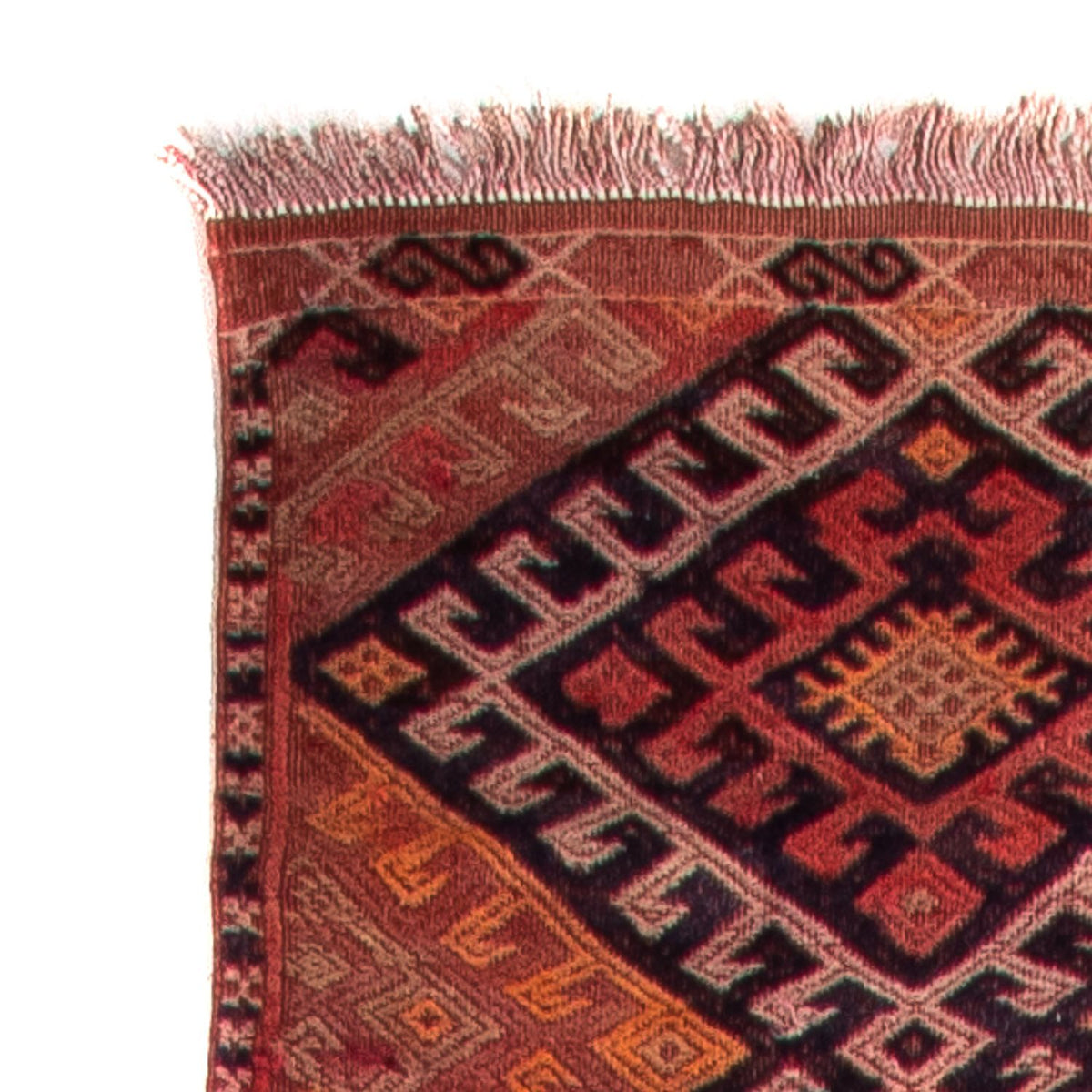 Løber Kelim-tæppe - gammelt - 380 x 75 cm - flerfarvet