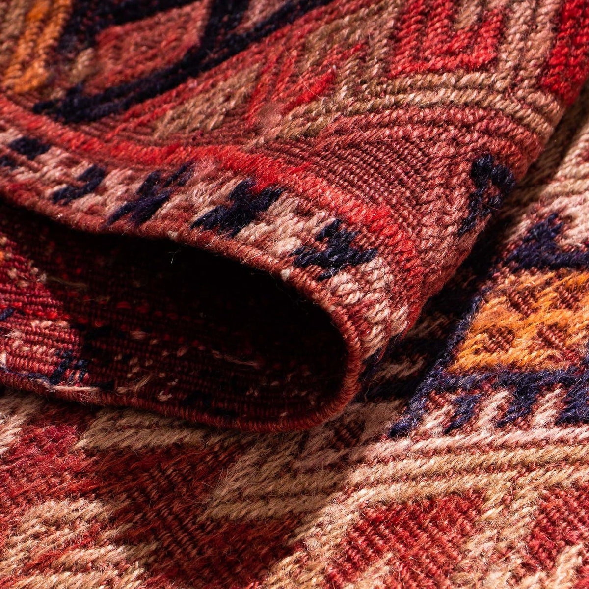 Løber Kelim-tæppe - gammelt - 380 x 75 cm - flerfarvet