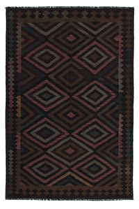 Kelim Carpet - Splash - 240 x 166 cm - sort