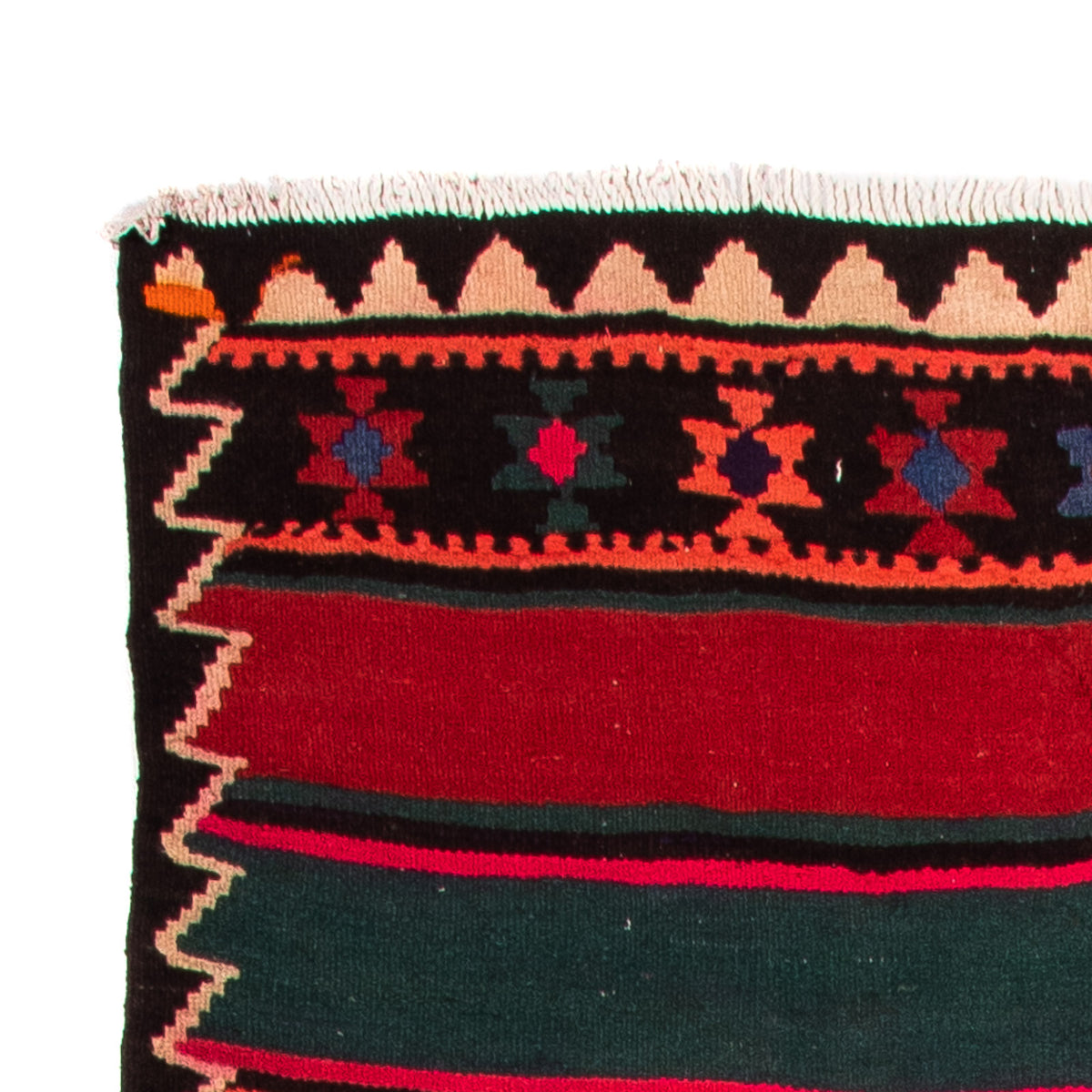 Løber Kelim-tæppe - gammelt - 380 x 135 cm - flerfarvet