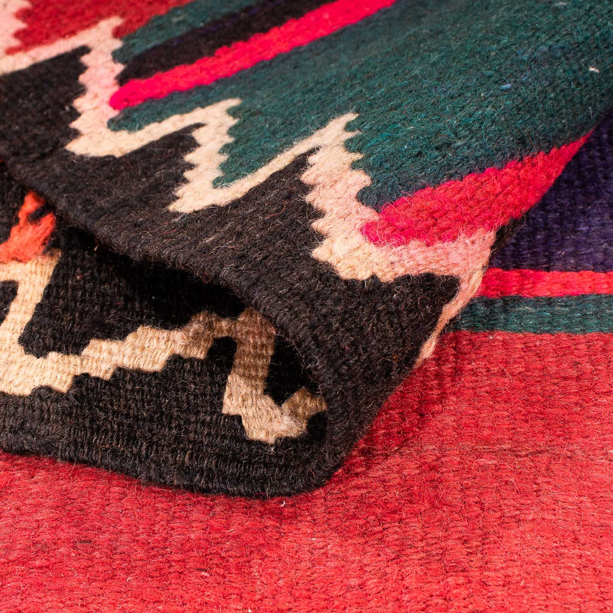 Løber Kelim-tæppe - gammelt - 380 x 135 cm - flerfarvet