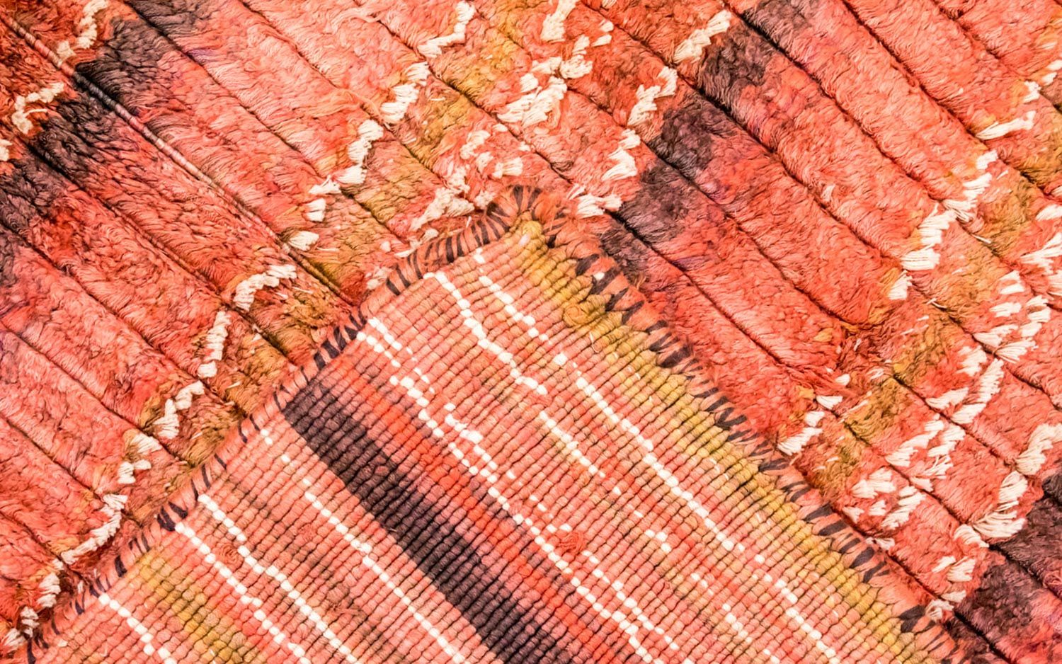 Viskose tæppe - 213 x 213 cm - flerfarvet