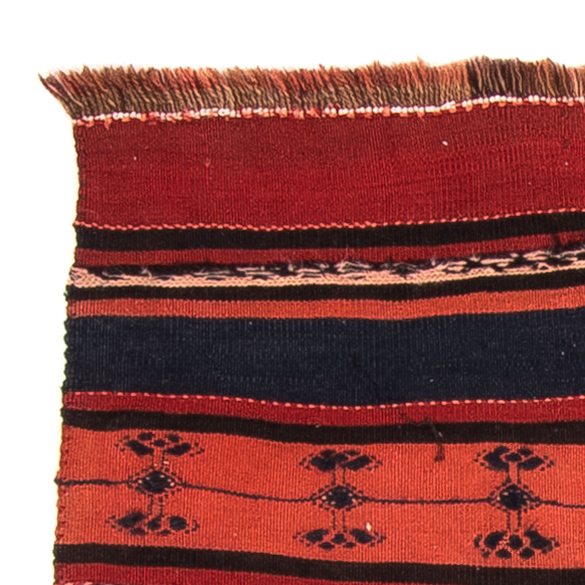 Kelim-tæppe - gammelt - 100 x 90 cm - flerfarvet