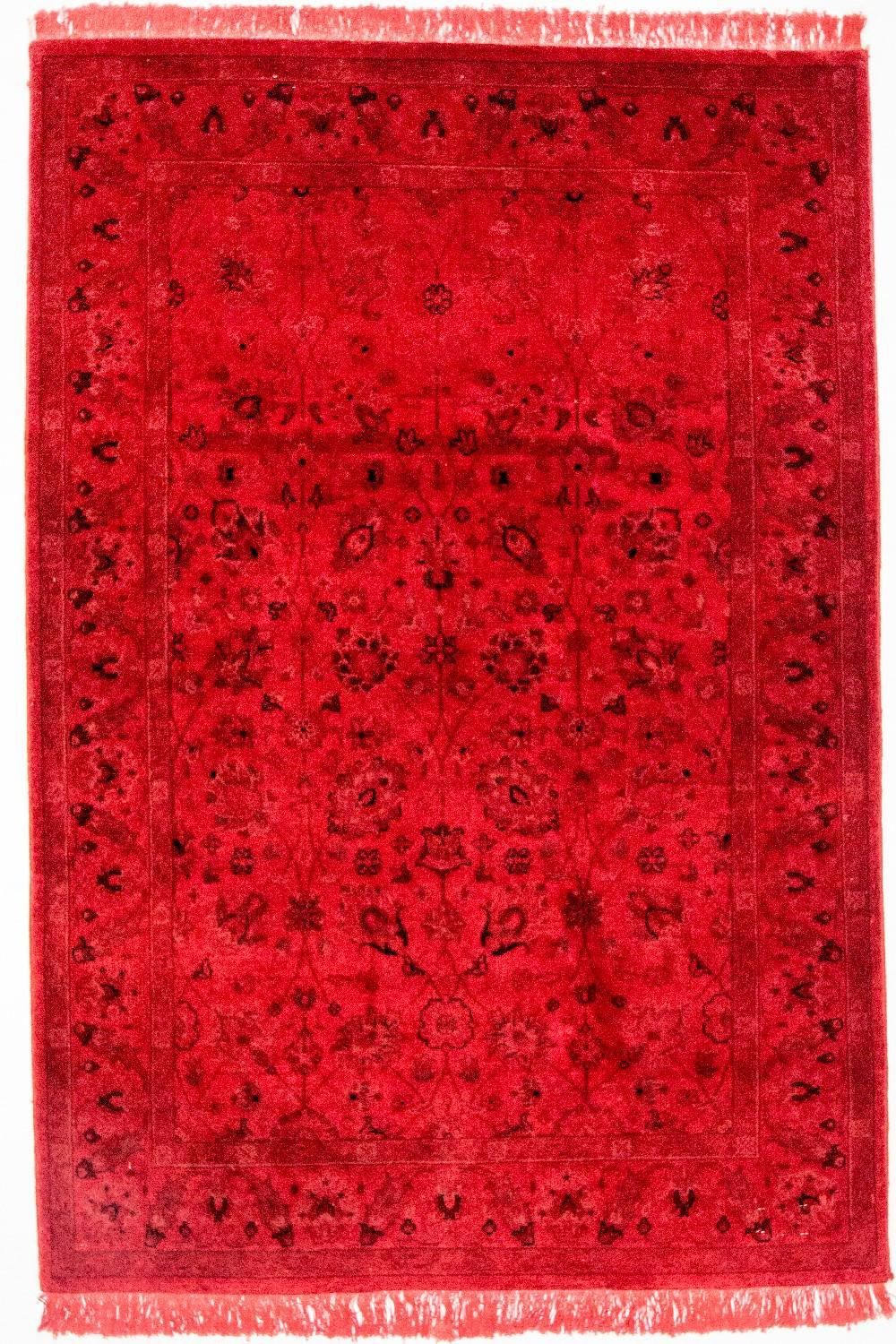 Vintage tæppe - 180 x 124 cm - rød