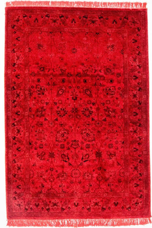 Vintage tæppe - 180 x 124 cm - rød