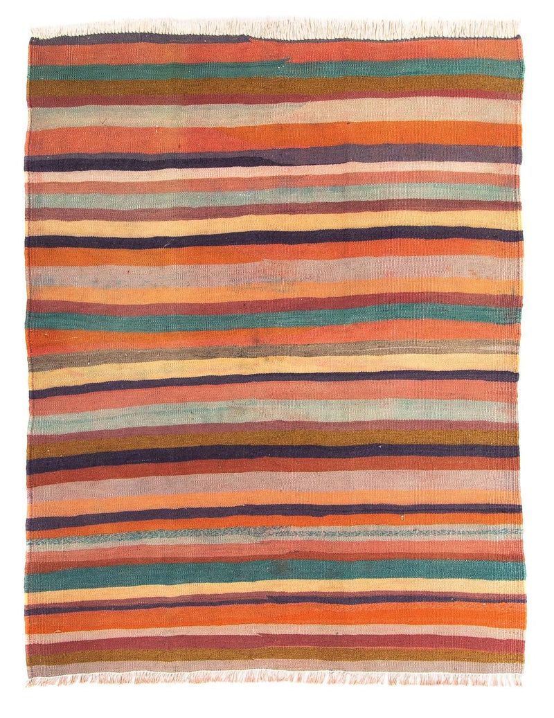Kelim-tæppe - gammelt - 170 x 140 cm - flerfarvet
