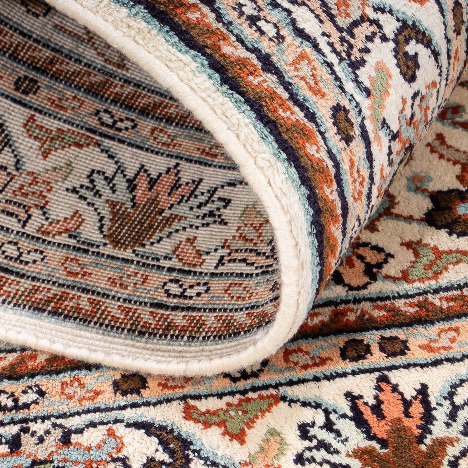 Silketæppe - Kashmir Silk - 125 x 78 cm - creme
