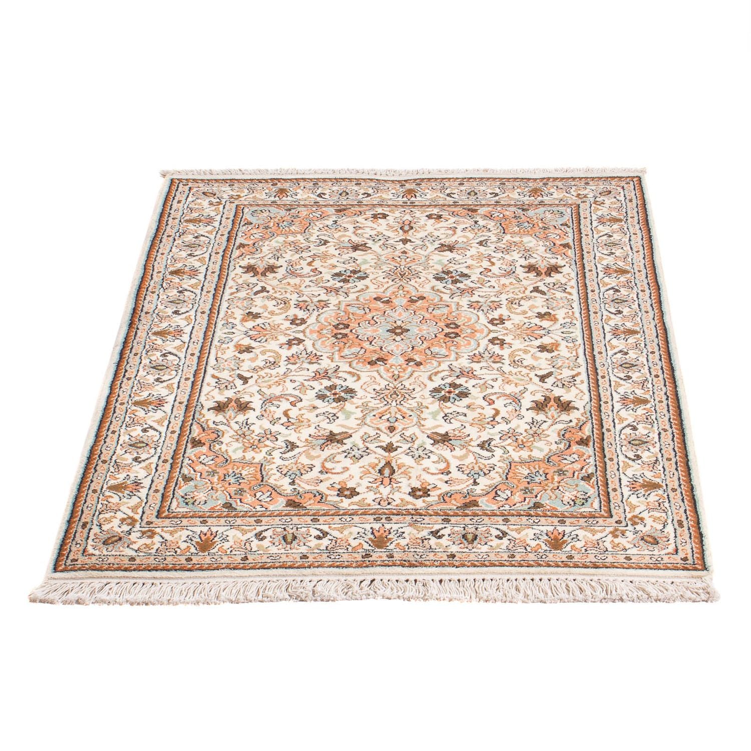 Silketæppe - Kashmir Silk - 125 x 78 cm - creme