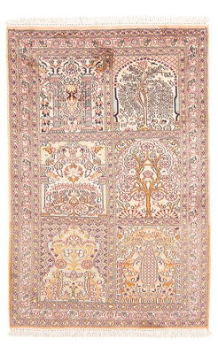 Silketæppe - Kashmir Silk - 119 x 79 cm - flerfarvet