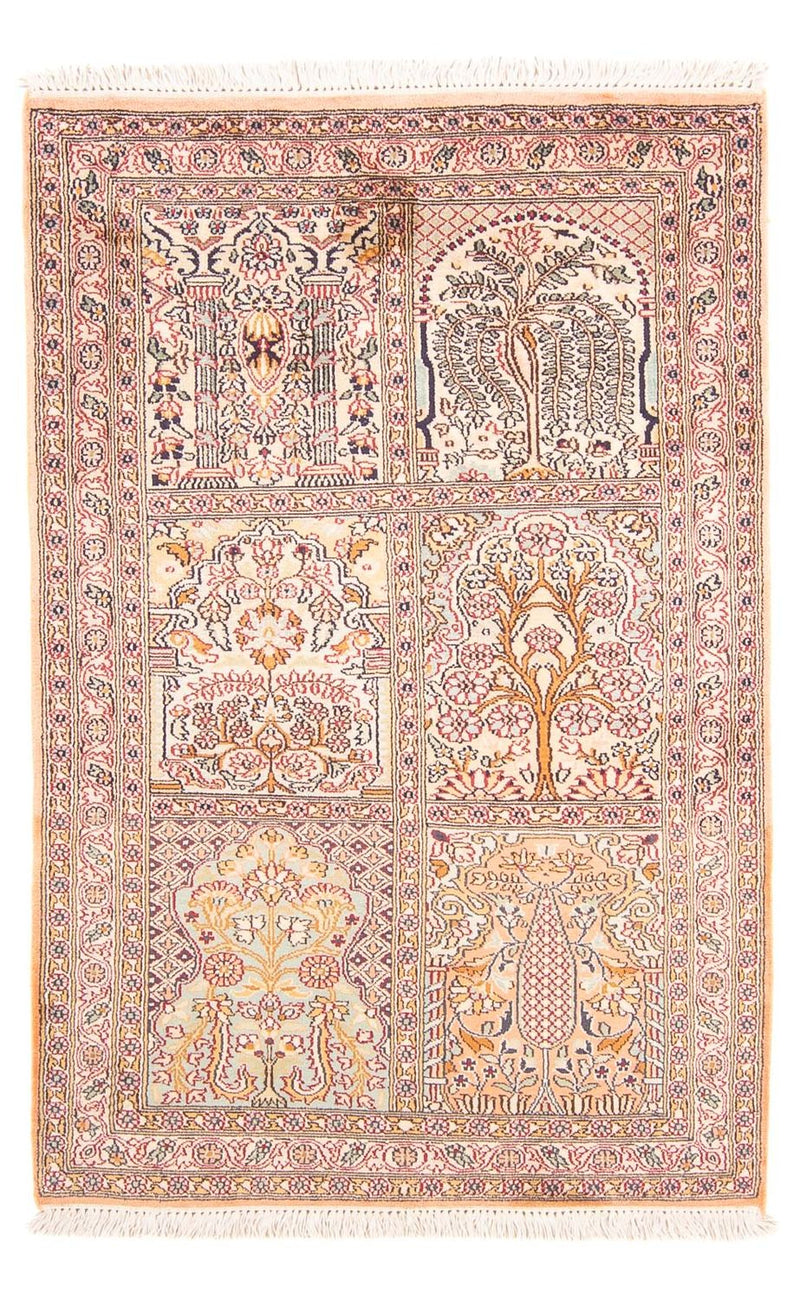 Silketæppe - Kashmir Silk - 119 x 79 cm - flerfarvet