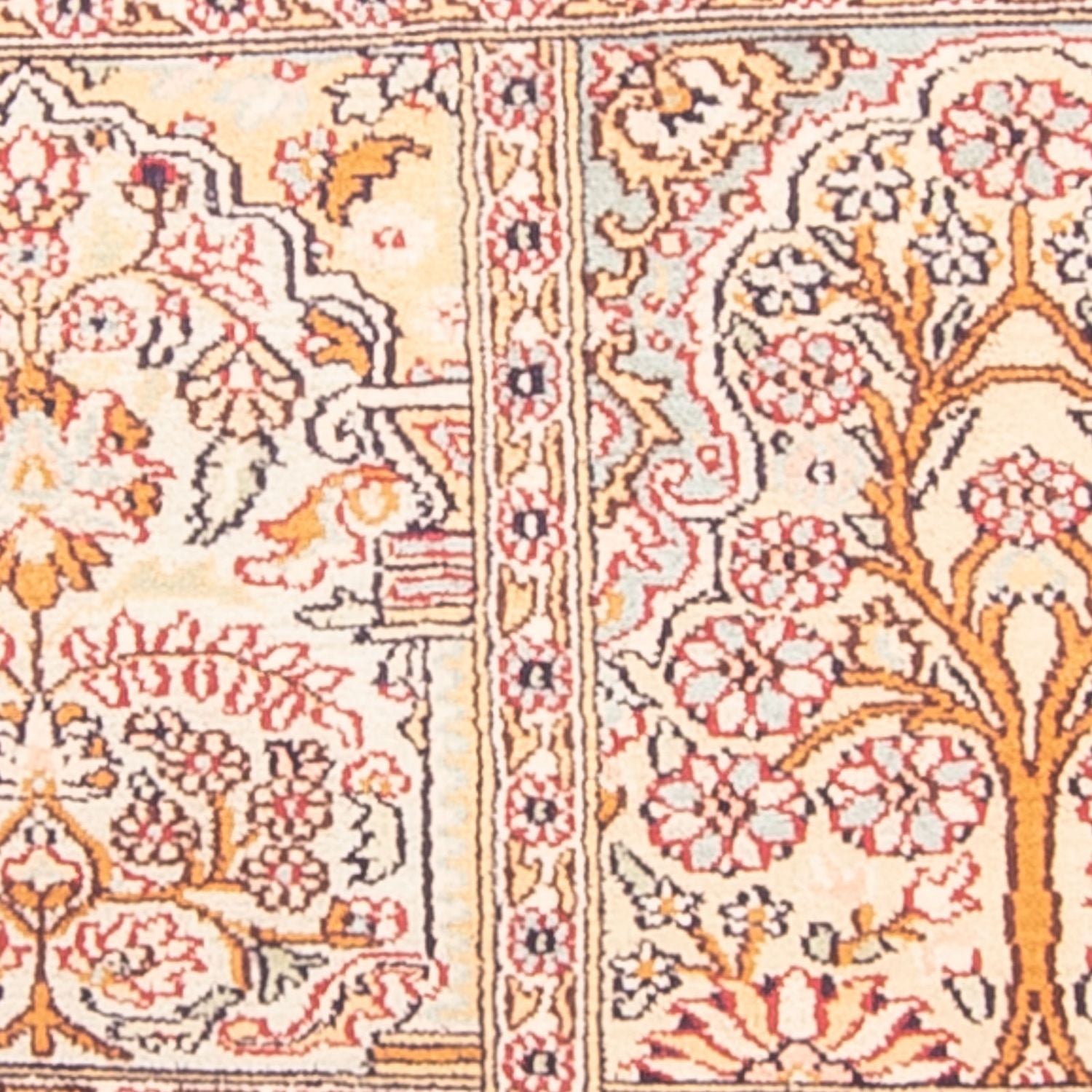 Silketæppe - Kashmir Silk - 119 x 79 cm - flerfarvet